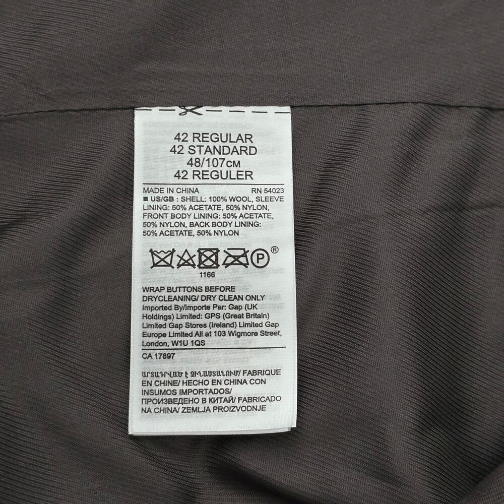Men’s Wool Sport Blazer Coat Gray Plaid Sz 42 Slim Office Preppy Business Casual - Picture 6 of 8
